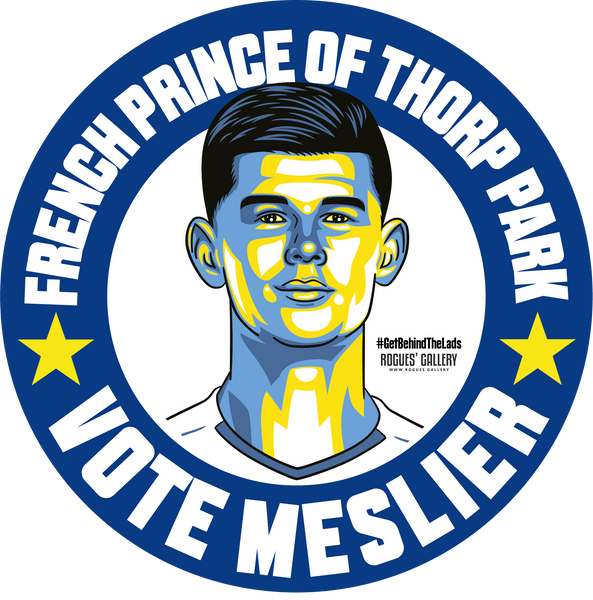 Illan Meslier Leeds United goalkeeper LUFC campaign Stickers Vote #GetBehindTheLads Elland Road
