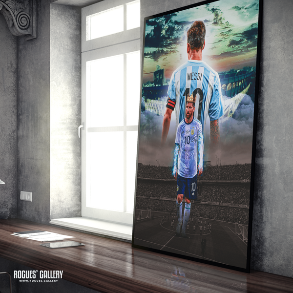 Lionel Messi Argentina Barcelona FC crown edit Argentina Barcelona legend greatest A1 art print superb