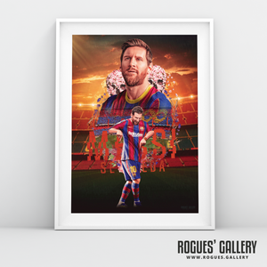 Lionel Messi Barcelona FC dancing edit Argentina Barcelona legend greatest A3 art print superb