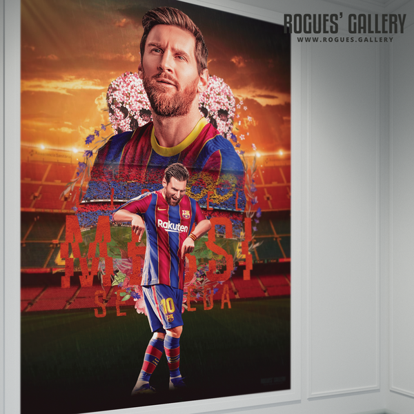 Lionel Messi Barcelona FC dancing edit Argentina Barcelona legend greatest A0 art print superb