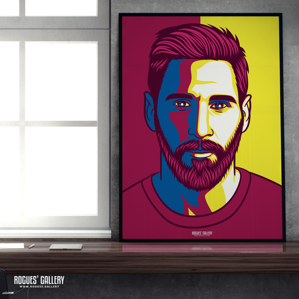 Lionel Messi Barcelona FC Icon Barca Argentina Barcelona legend greatest A3 art print superb great brilliant best A1 art print