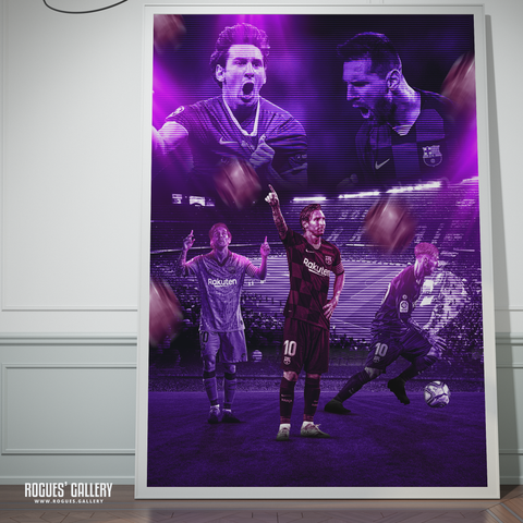 Lionel Messi Barcelona FC edit Argentina Barcelona legend greatest A0 art print superb purple