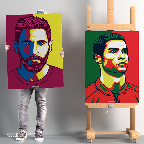 Messi Ronaldo prints together who is the GOAT