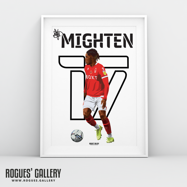 Alex Mighten Nottingham Forest name number 17 A3 print 