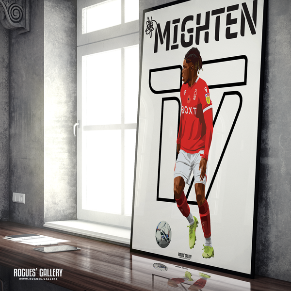 Alex Mighten Nottingham Forest name number 17 A1 print 