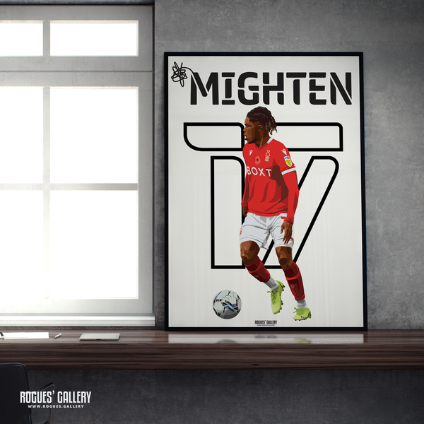 Alex Mighten Nottingham Forest name number 17 A2 print 