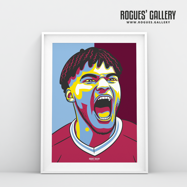 Tyrone Mings Aston Villa FC centre half A3 art print design edit AVFC