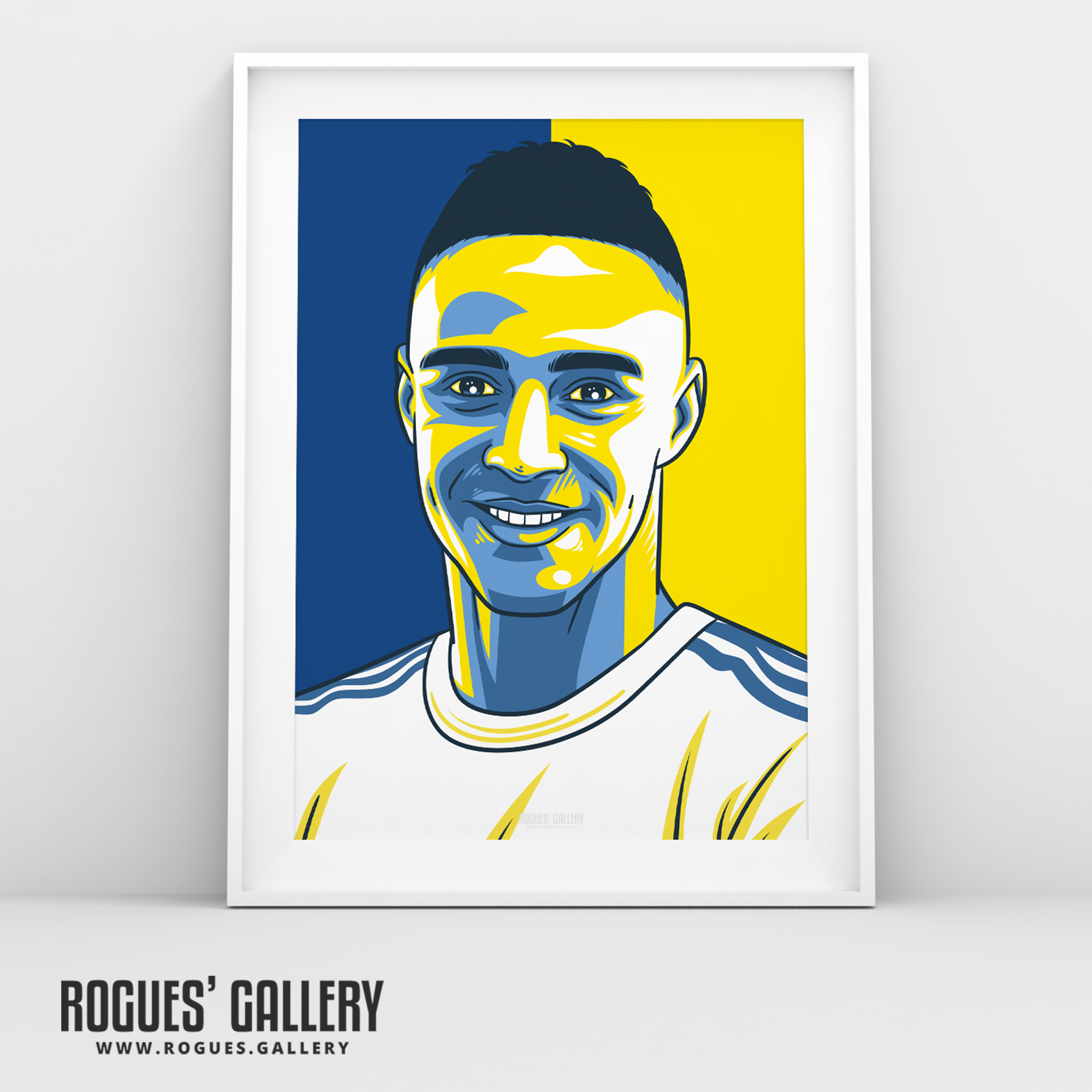 Rodrigo Moreno striker Leeds United LUFC A3 art print Edits Elland Road