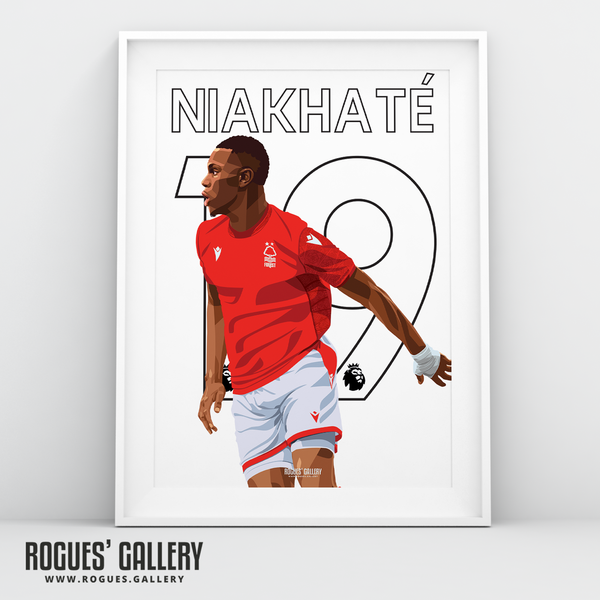 Moussa Niakhate A3 print Nottingham Forest defender 