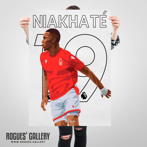 Moussa Niakhate A1 print Nottingham Forest defender 