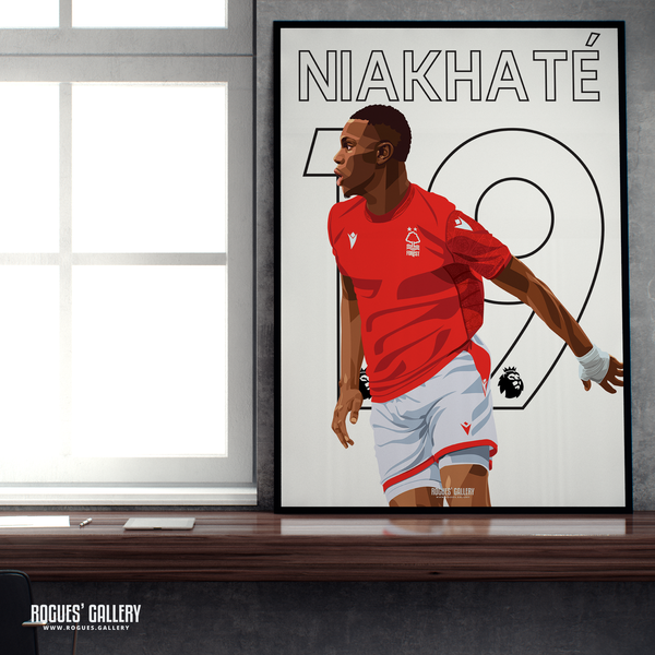 Moussa Niakhate A2 print Nottingham Forest defender 