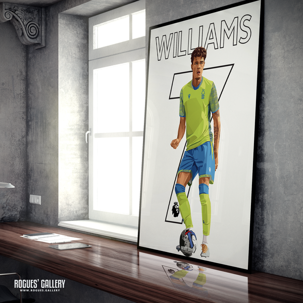 Neco Williams Nottingham Forest right wing back A1 print