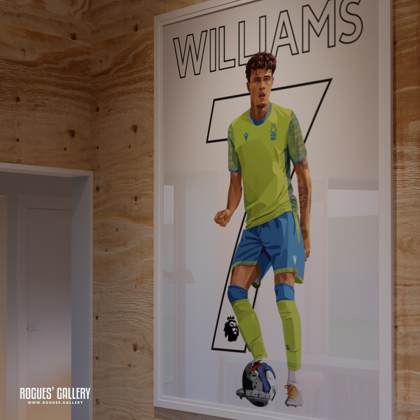 Neco Williams Nottingham Forest right wing back A0 print