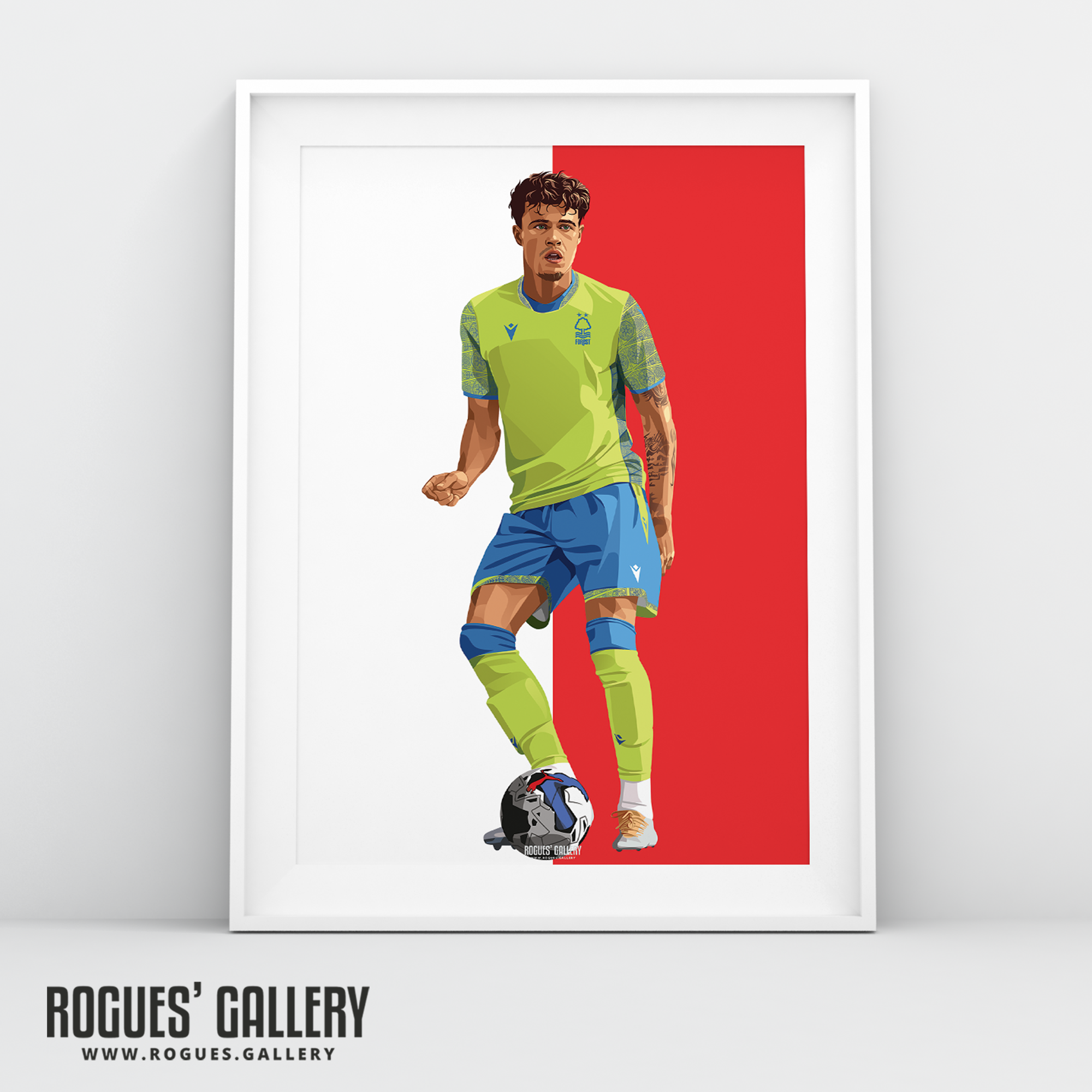 Neco Williams Nottingham Forest right wing back A3 print