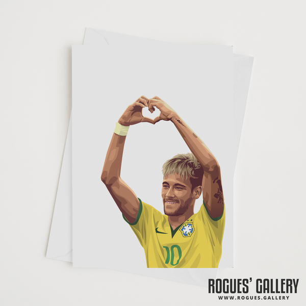 Neymar Brazil heart symbol blank card