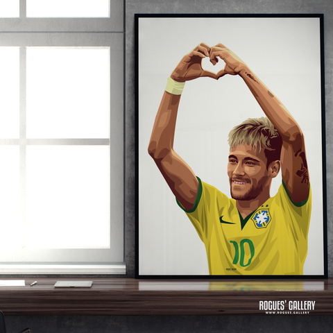 Neymar heart love poster edit legend Brazil Brasil football World Cup Brazil