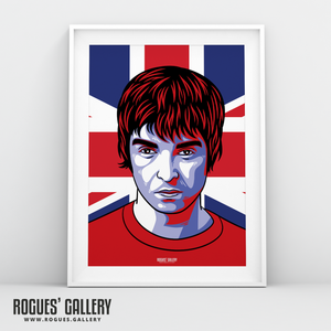Noel Gallagher Oasis Union Jack art print rock poster edit A3 reform