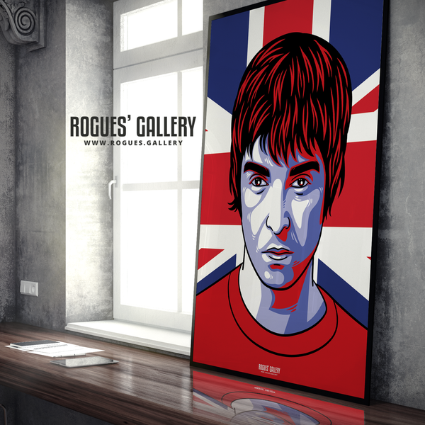 Noel Gallagher Oasis Union Jack art print rock poster edit A1 
