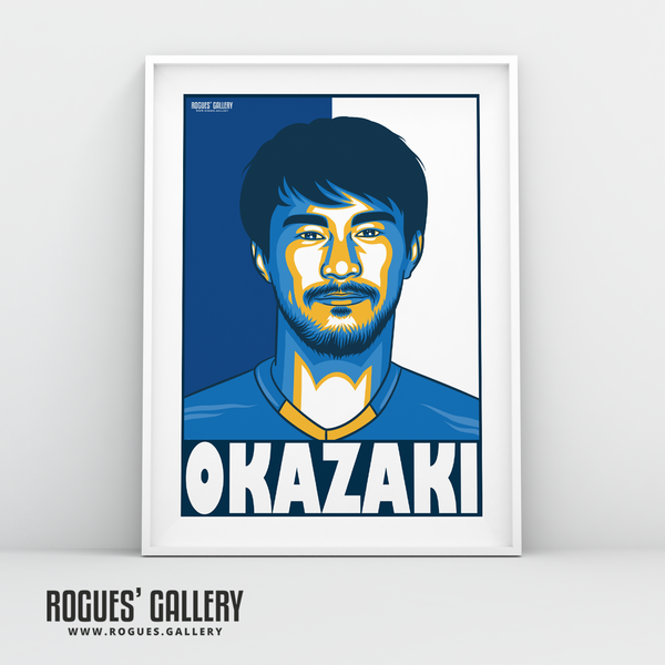 Shinzo Okazaki striker Japanese Leicester City LCFC Foxes Premie League Champions A0 Print