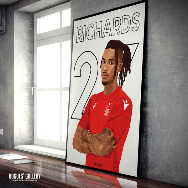 Omar Richards Nottingham Forest left back A1 print