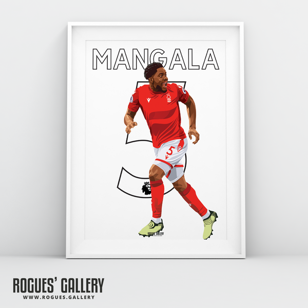Orel Mangala Nottingham Forest midfielder A3 print
