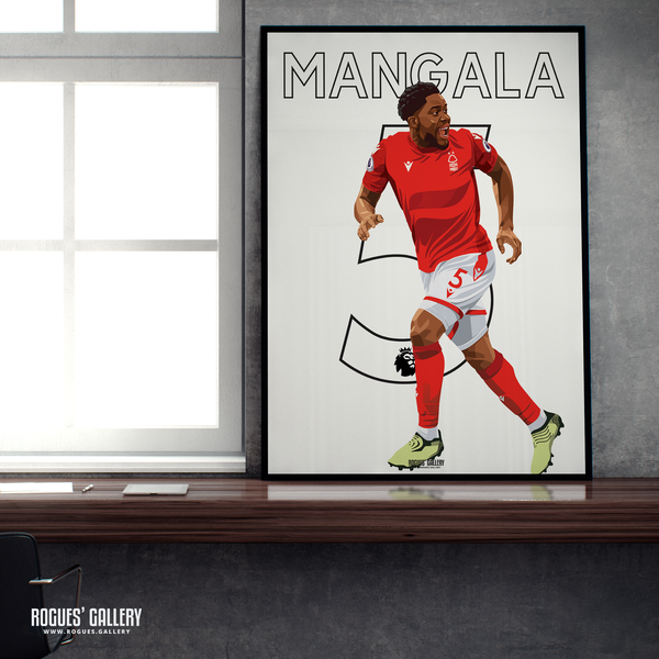 Orel Mangala Nottingham Forest midfielder A2 print