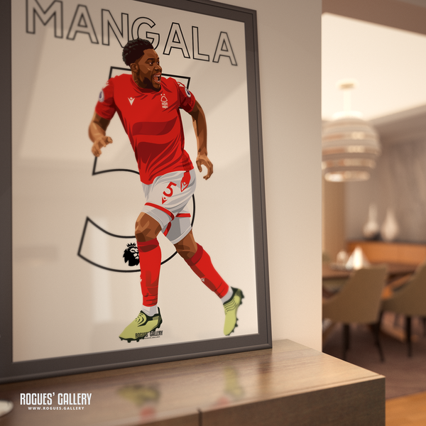 Orel Mangala Nottingham Forest midfielder A0 print