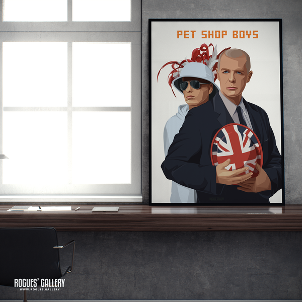 Pet Shop Boys Neil Tennant Chris Lowe art graphic design Union jack A1 print signed autograph