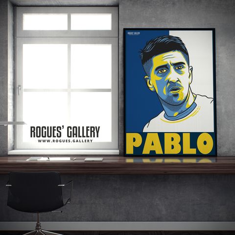 Pablo Hernadez Leeds United FC midfield Spanish Wizard A1 art print design