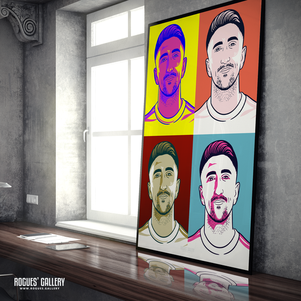Pablo Hernandez Leeds United pop art LUFC A0 art print Edits Elland Road Spanish midfielder