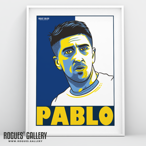 Pablo Hernadez Leeds United FC midfield Spanish Wizard A3 art print design