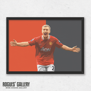 Paul Scholes Manchester United midfielder MUFC Old Trafford A3 print
