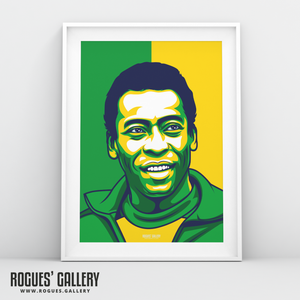 Pele icon A3 print legend Brazil Brasil football World Cup Winner