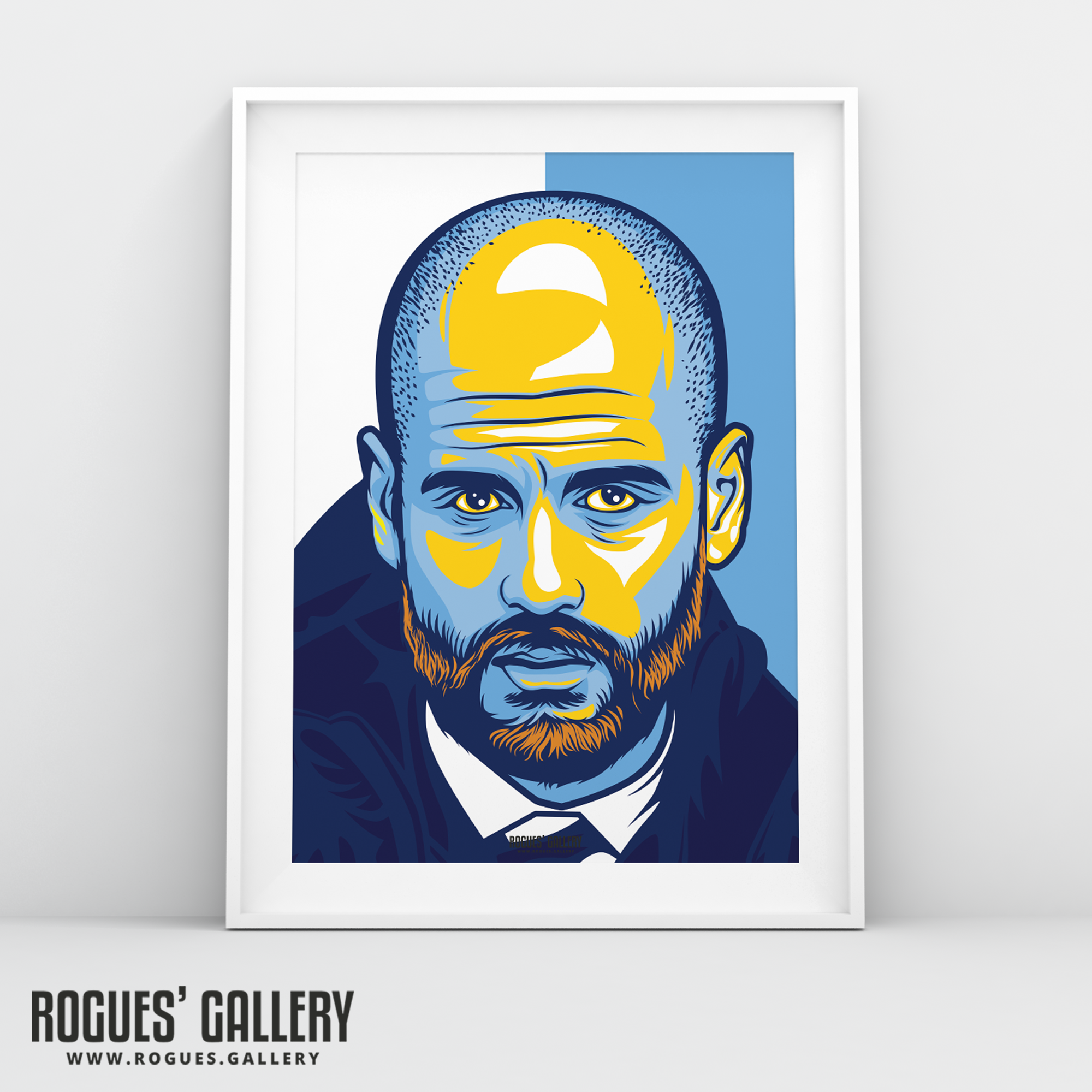 Pep Guardiola Manchester City FC Boss Sky Blues Manager MCFC A3 Print modern art