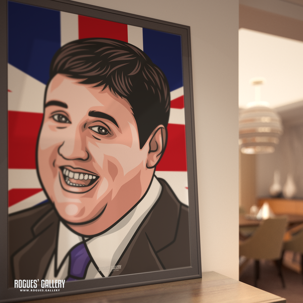 Peter Kay standup comedy signed memorabilia poster Union Jack icon 