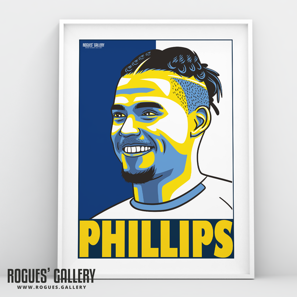 Kalvin Phillips Leeds United FC midfielder A3 art print design