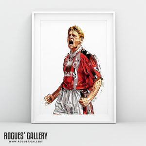 Psycho Stuart Pearce Nottingham Forest NFFC captain salute clenched fists City Ground A3 print signed