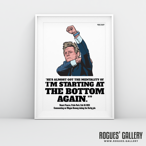 Psycho Stuart Pearce Nottingham Forest legend Rooney bottom quote victory punch A3 print