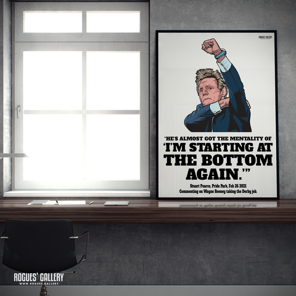 Psycho Stuart Pearce Nottingham Forest legend Rooney bottom quote victory punch A2 print