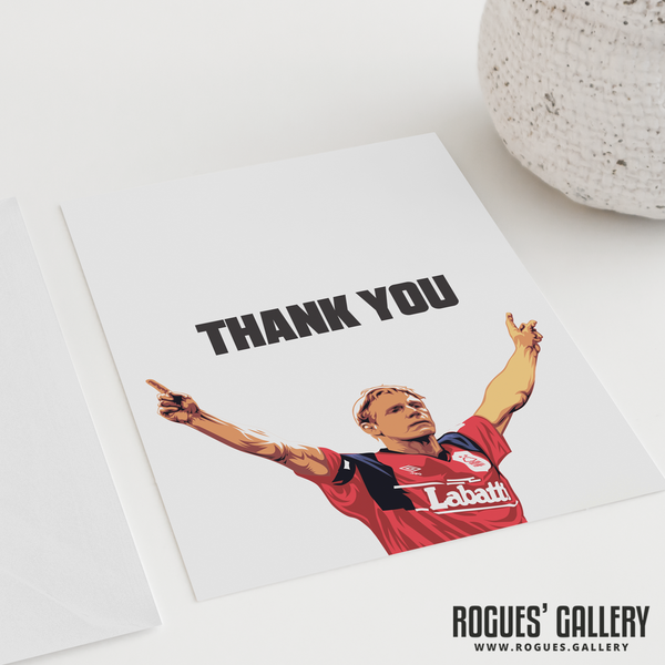 Psycho Stuart Pearce Nottingham Forest legend Thank You card 6x9" NFFC City Ground