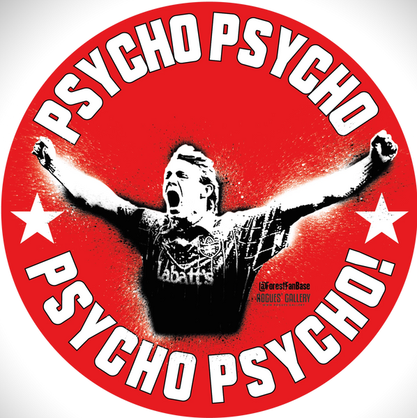 Nottingham Forest retro stickers Psycho red Stuart Pearce
