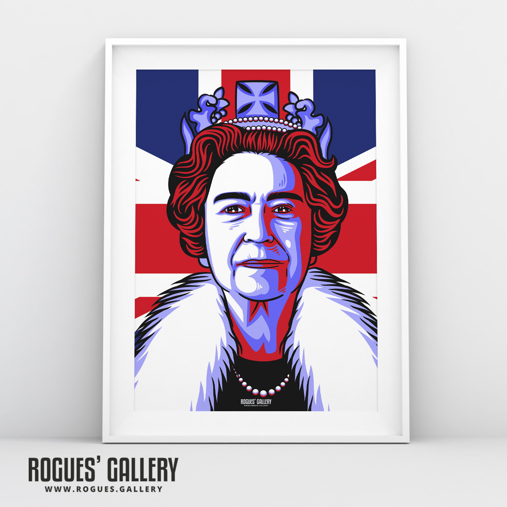 The Queen Elizabeth II Royalty Union Jack art print modern design edit A3 size
