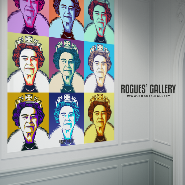 The Queen Elizabeth II Royalty pop art print modern design edit A0 size