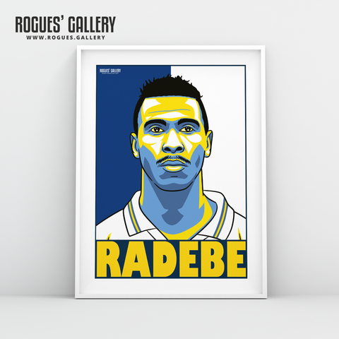 Lucas Radebe Leeds United Elland Road LUFC centre half A3 art print