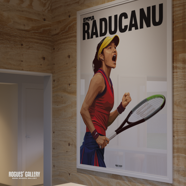 Emma Raducanu tennis star women's US Open winner British Wimbledon star A1 art print