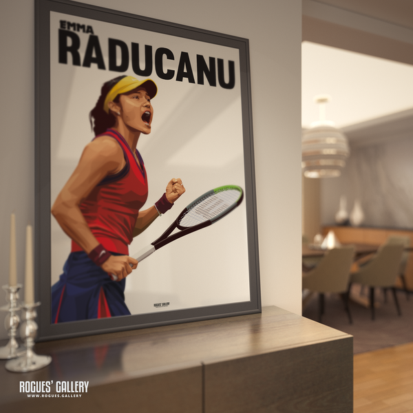 Emma Raducanu tennis star women's US Open winner British Wimbledon star signed rare poster