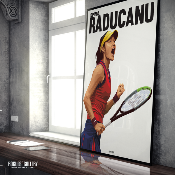 Emma Raducanu tennis star women's US Open winner British Wimbledon star A1 art print