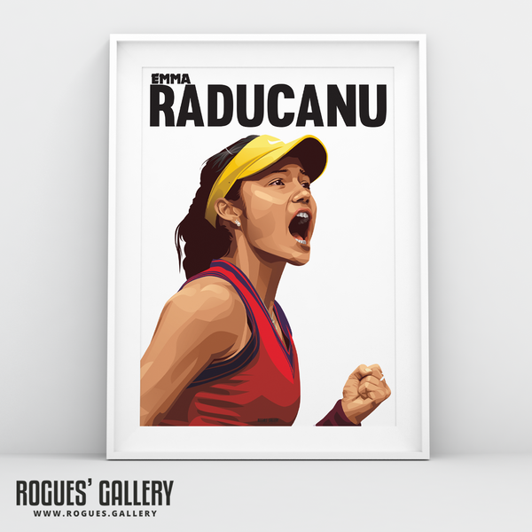 Emma Raducanu tennis star women's US Open winner British Wimbledon star A3 art print