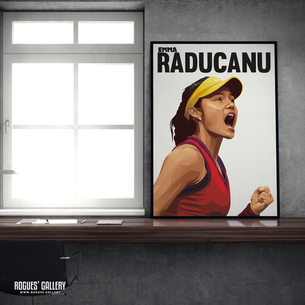 Emma Raducanu tennis star women's US Open winner British Wimbledon star A2 art print