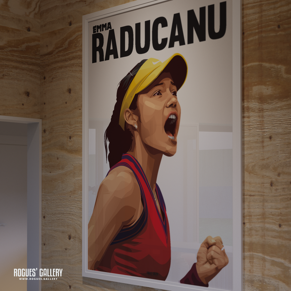 Emma Raducanu tennis star women's US Open winner British Wimbledon star A0 art print